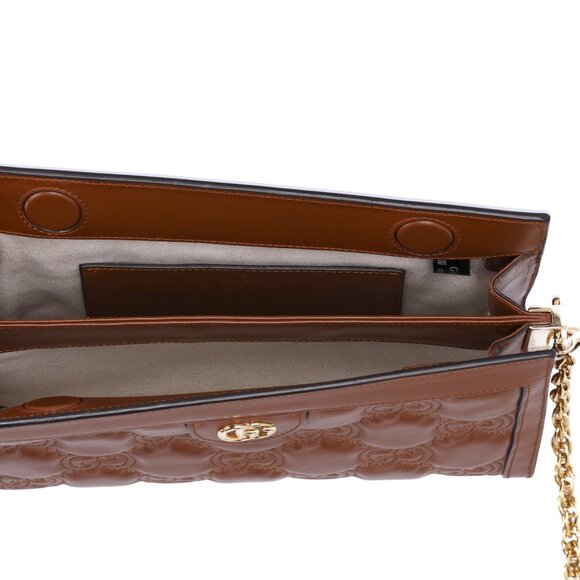 Gucci GG Shoulder Bag GG Matelasse Leather Brown - Picture 8 of 8